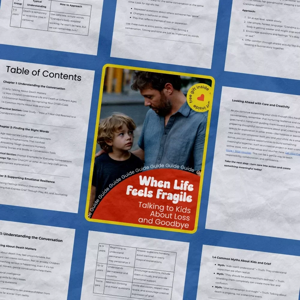 When Life Feels Fragile: Talking to Kids About Loss and Goodbye | How to Talk to Kids About End of Life Guide | Gentle Parenting eBook for Grief, Death Conversations & Emotional Support
