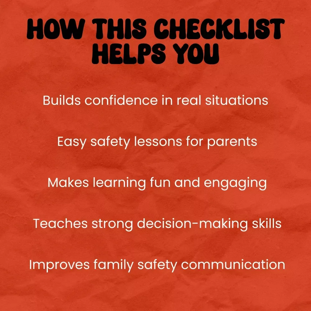 “Stranger Safety Superstars” Checklist: Teaching Kids How to Stay Safe – Fun & Easy Guide on how to teach kids about stranger safety, Printable Safety Checklist for Parents & Teachers