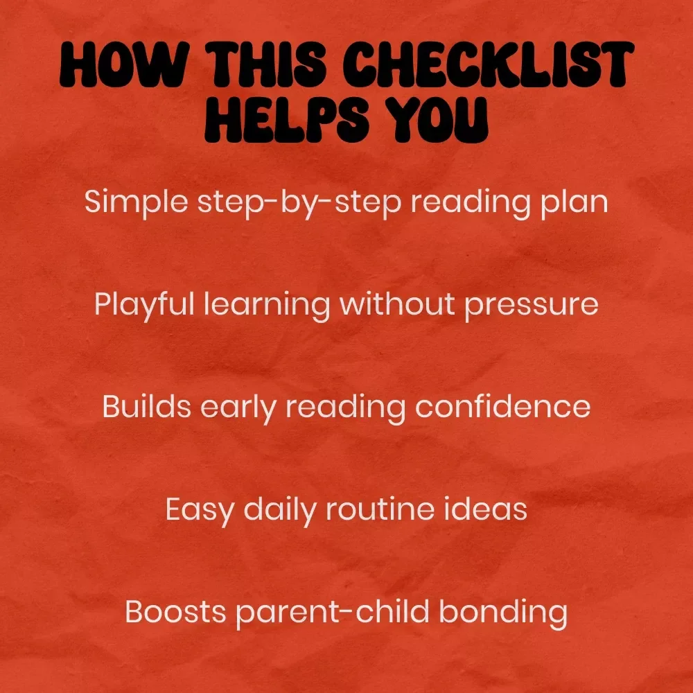 Fun & Easy Checklist: Teach Kids to Read Without Tears! | How to Teach Kids to Read Step-by-Step Printable Guide for Parents & Homeschool Learning