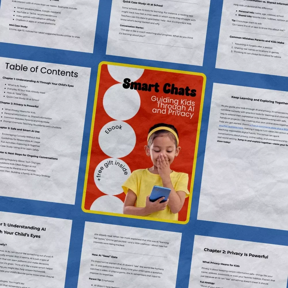 Smart Chats: Guiding Kids Through AI and Privacy – A Parent’s Guide on How to Talk to Kids About AI Privacy, Safe Tech Conversations, Digital Safety eBook