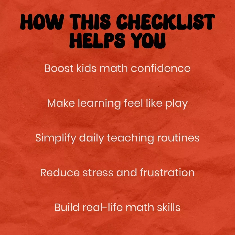 Fun & Simple Checklist: Teach Kids Math at Home Without Tears! | Easy Guide on how to teach kids math at home for Parents & Homeschoolers