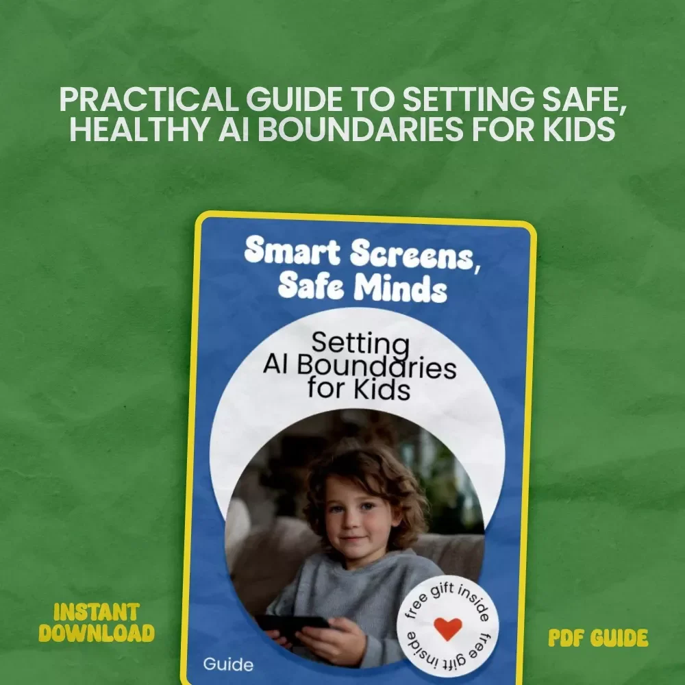 Smart Screens, Safe Minds: Setting AI Boundaries for Kids | How to Set AI Boundaries for Kids Guide for Parents, Digital Safety eBook, Screen Time & AI Use Toolkit