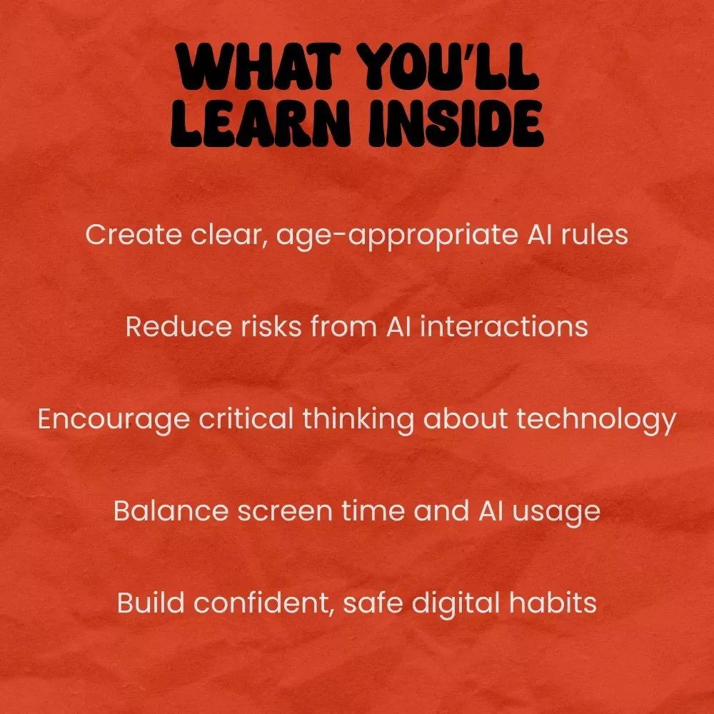 Smart Screens, Safe Minds: Setting AI Boundaries for Kids | How to Set AI Boundaries for Kids Guide for Parents, Digital Safety eBook, Screen Time & AI Use Toolkit