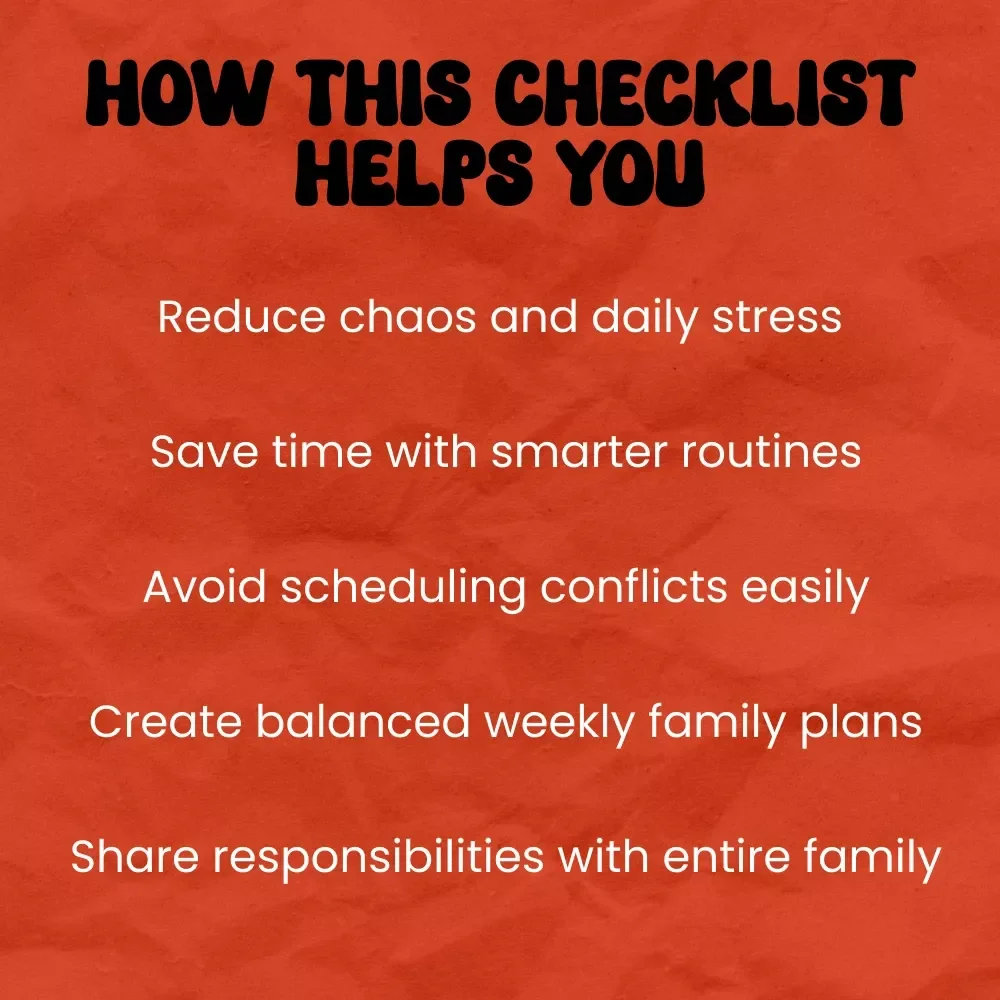 The Ultimate Family Schedule Simplifier: Your Step-by-Step Checklist | How to Simplify Family Schedules Printable Planner for Busy Families