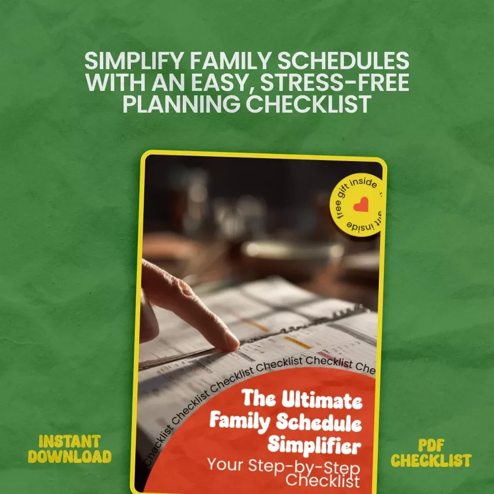 The Ultimate Family Schedule Simplifier: Your Step-by-Step Checklist | How to Simplify Family Schedules Printable Planner for Busy Families