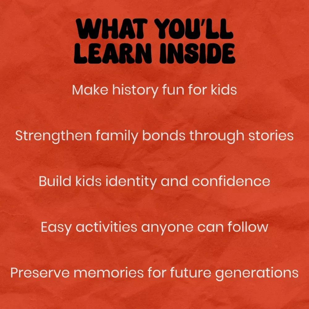 A Fun Guide to Sharing Family History with Kids – How to Teach Kids About Family History, Printable eBook, Family Storytelling Activities, Heritage Learning Guide for Children