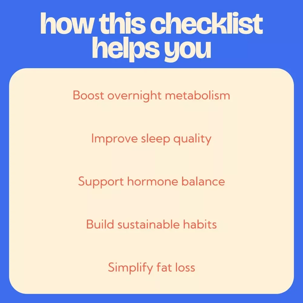 Nighttime Fat-Burning Blueprint – Checklist Guide on how to burn fat while sleeping, Overnight Fat Loss Routine, Sleep-Based Weight Loss Planner, Healthy Night Habits Digital Download