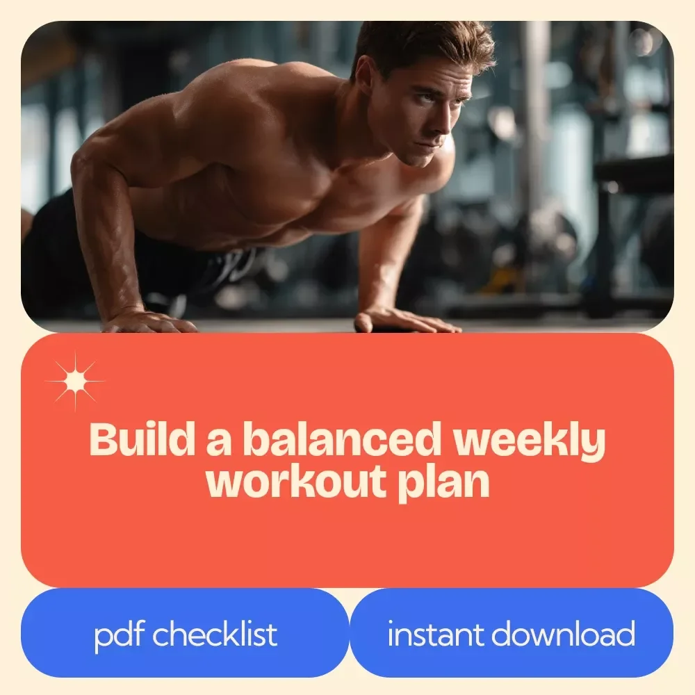 How to Structure a Workout Week Checklist – Simple Fitness Planner, Weekly Training Guide, Beginner to Advanced Routine Builder, Digital Download