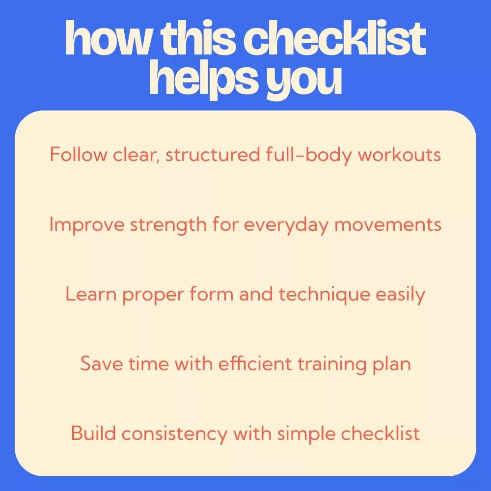 Your Functional Strength Training Checklist – Functional Strength Training Exercises Routine, Full Body Workout Guide, Home & Gym Fitness Planner, Beginner to Advanced Training Checklist