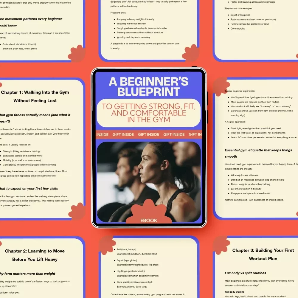 A Beginner’s Blueprint to Getting Strong, Fit, and Comfortable in the Gym – Ultimate Fitness for Beginners at Gym Guide, Workout Plan eBook & Confidence Building Checklist
