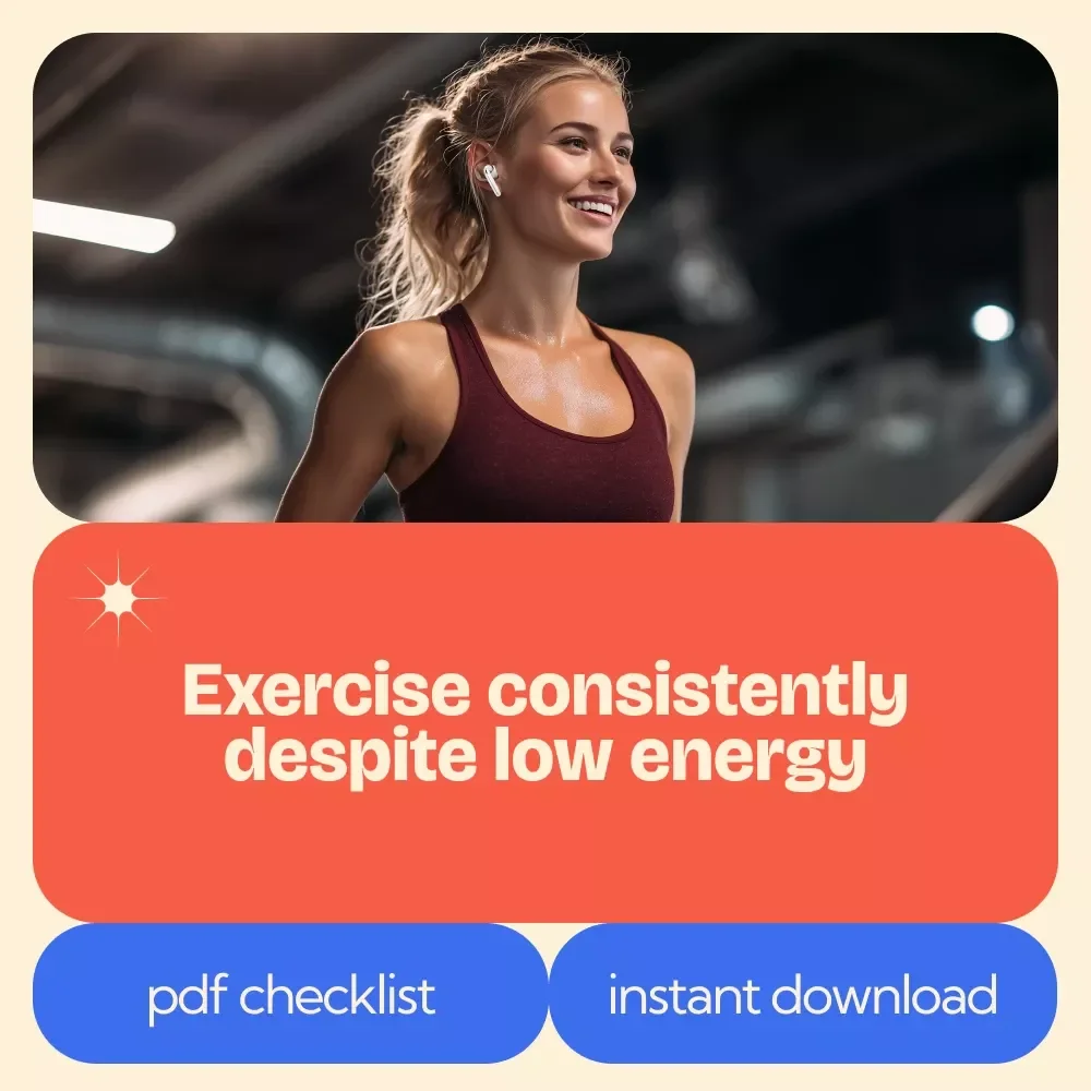 A Checklist to Exercise Even When Tired – Digital Download for Exercise Motivation When Tired, Simple Fitness Habit Builder, Quick Daily Movement Guide