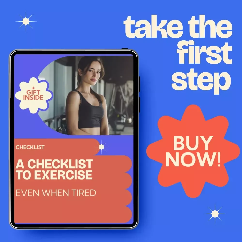 A Checklist to Exercise Even When Tired – Digital Download for Exercise Motivation When Tired, Simple Fitness Habit Builder, Quick Daily Movement Guide
