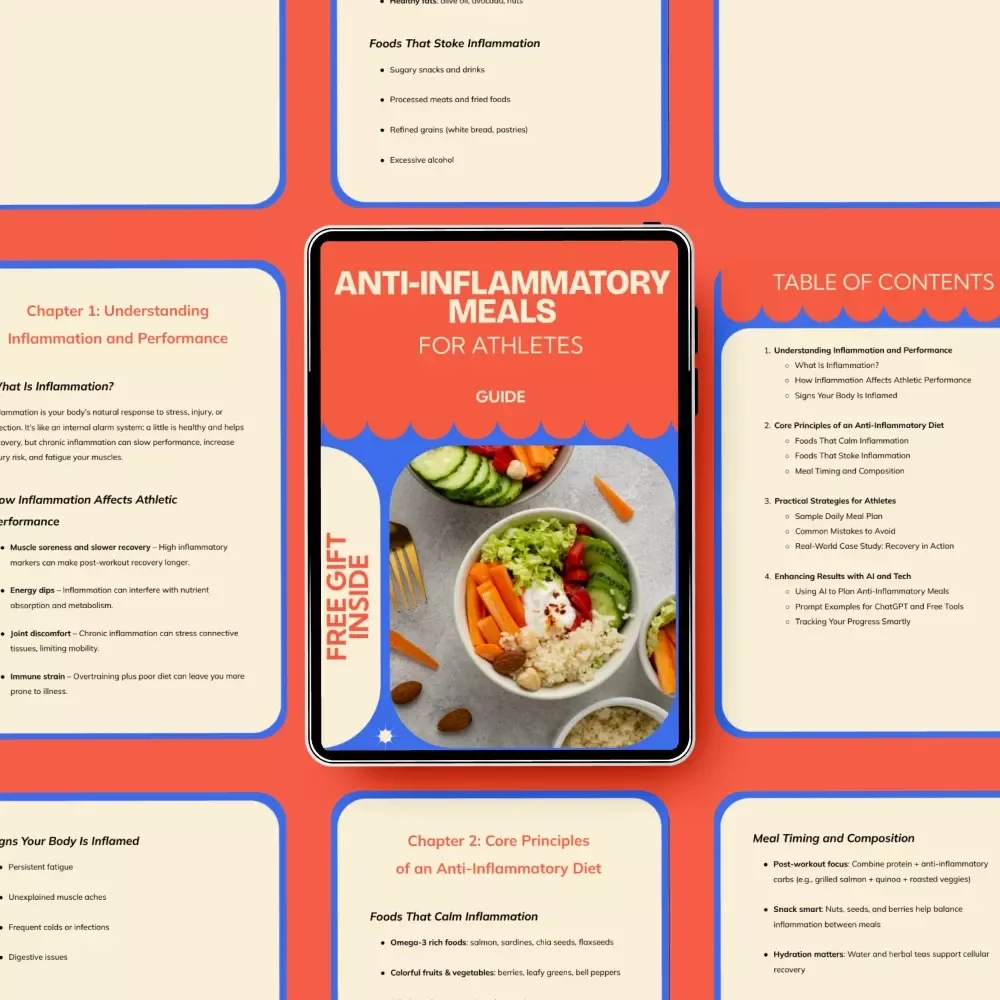 Anti-Inflammatory Meals for Athletes Guide | Anti Inflammatory Diet for Athletes eBook, Performance Nutrition Plan, Recovery Meal Strategy Download