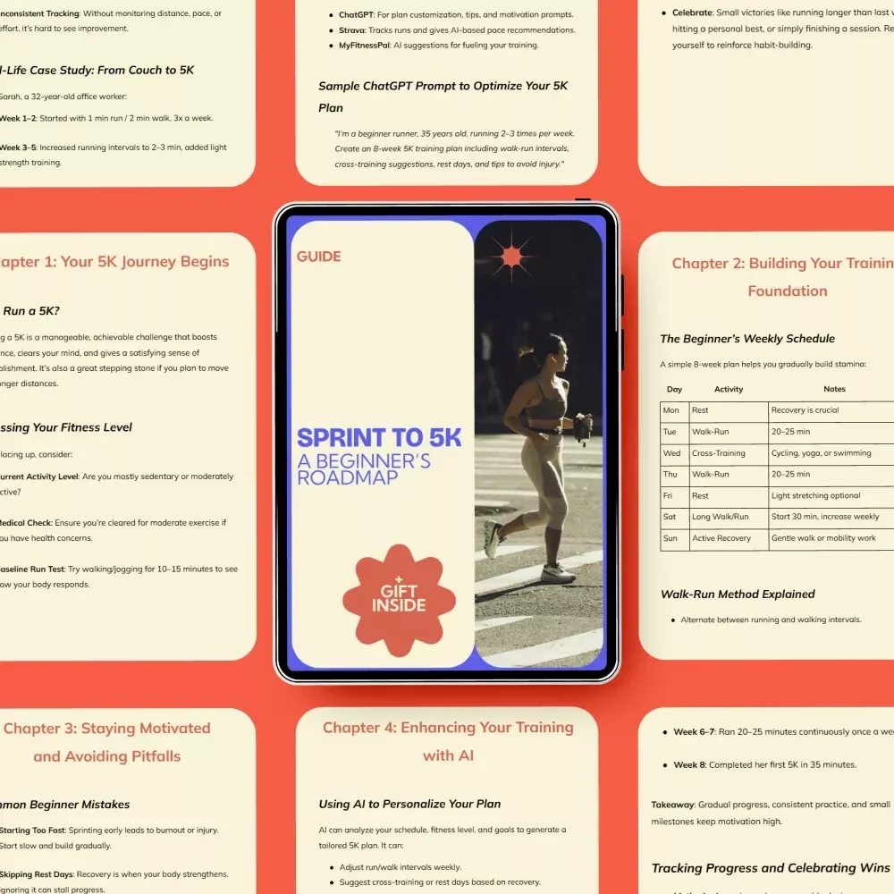 Sprint to 5K: A Beginner’s Roadmap | 5k training plan for beginners Digital Guide, Couch to 5K eBook, Running Starter Checklist