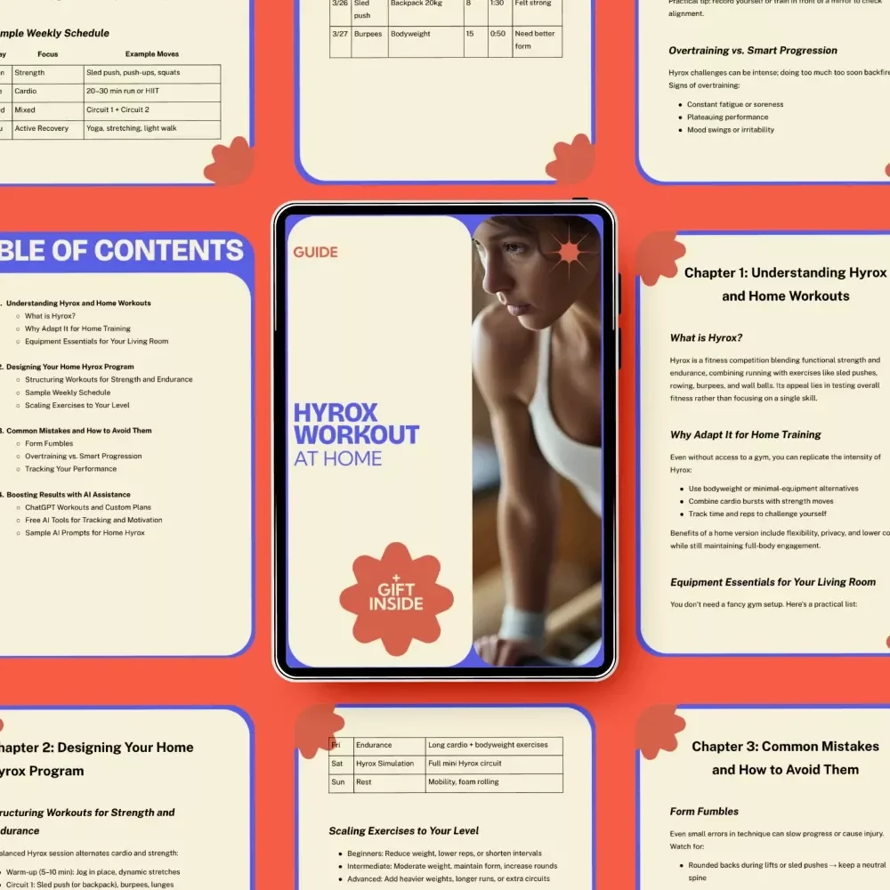 Hyrox Workout at Home Guide | Ultimate hyrox workout at home Training Plan, Home Fitness eBook, Strength & Endurance Program