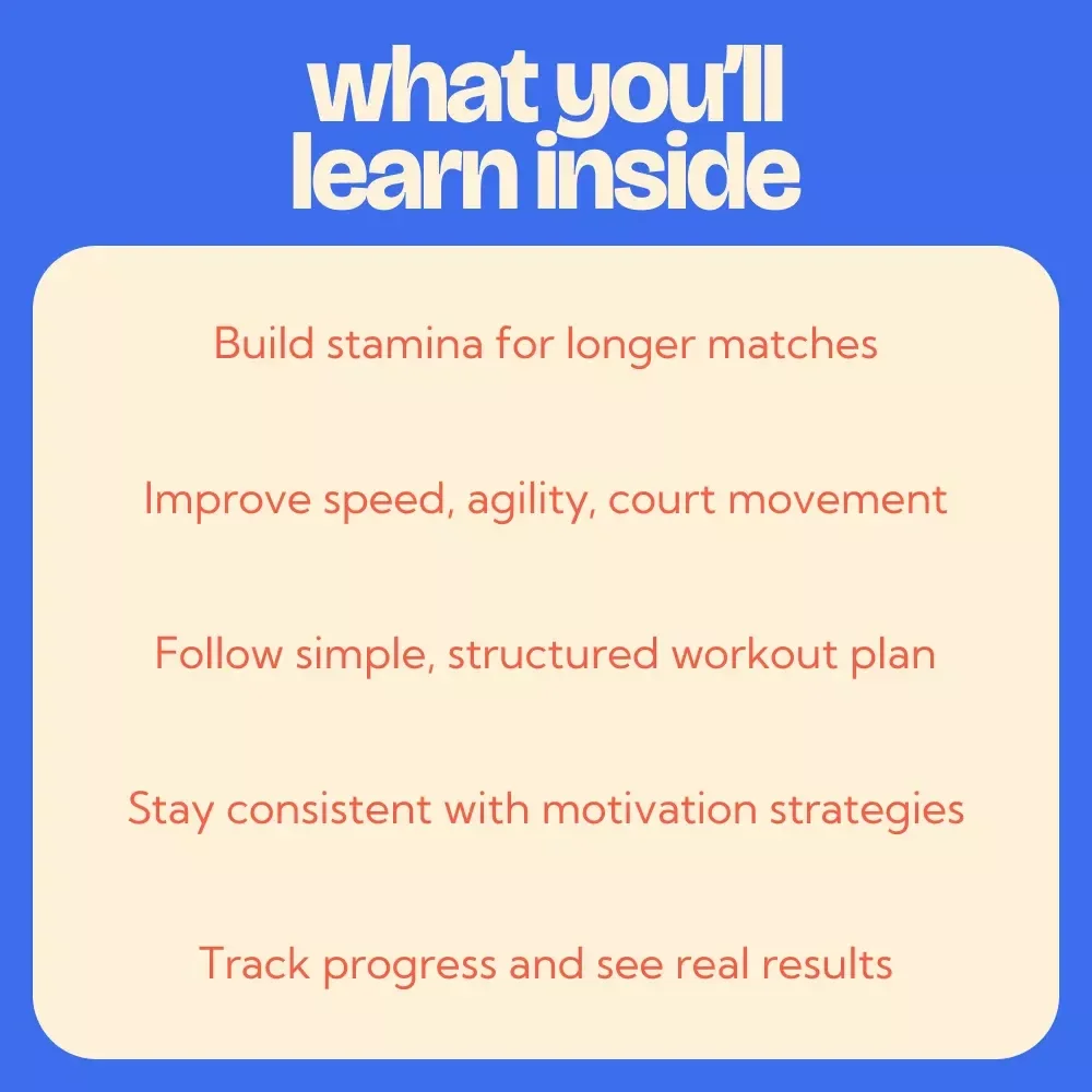 The Tennis Cardio Workout Guide – Complete Tennis Cardio Workout Plan for Endurance, Speed & Fitness | Digital Download Guide