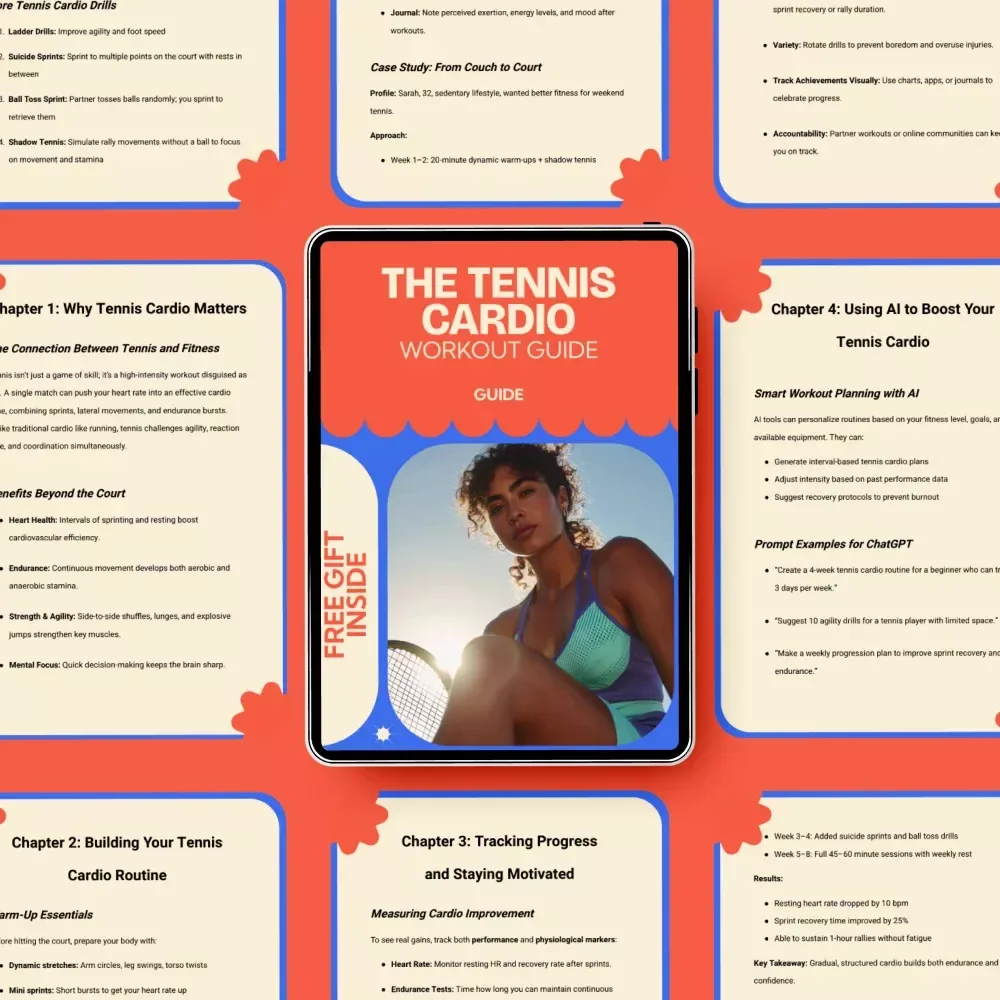 The Tennis Cardio Workout Guide – Complete Tennis Cardio Workout Plan for Endurance, Speed & Fitness | Digital Download Guide