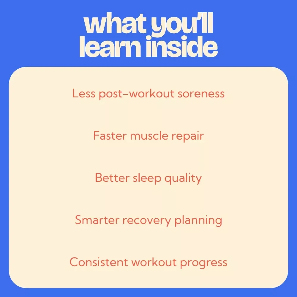 The Art of Bouncing Back After Every Workout | How to Recover Faster After Workout Guide | Fitness Recovery eBook, Muscle Repair & Recovery Plan