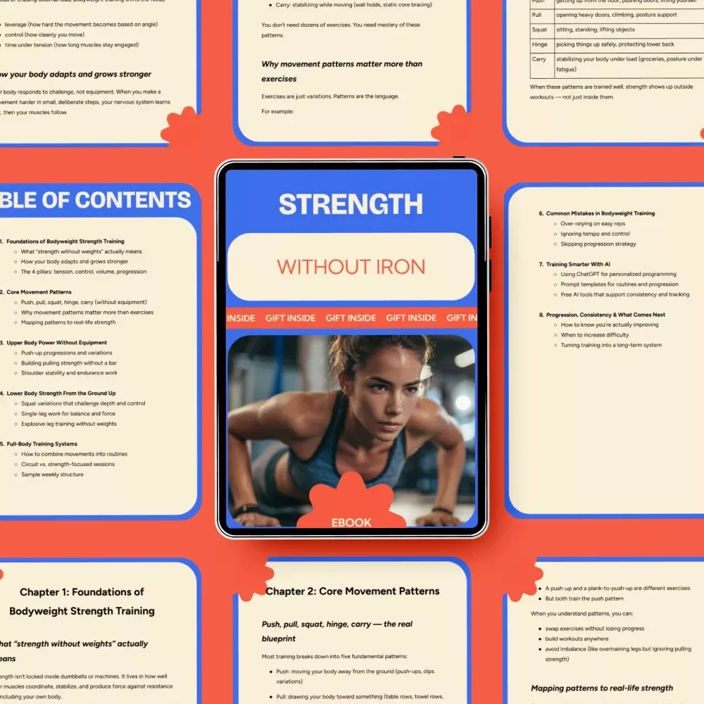 Strength Without Iron: Strength Training Without Weights eBook Guide | Bodyweight Workout System, No Equipment Fitness Plan, Home Strength Training Blueprint