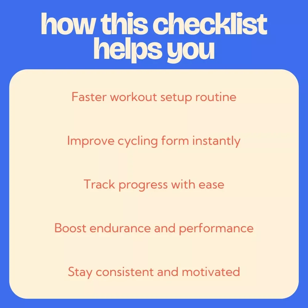 Your At-Home Indoor Cycling Checklist | Indoor Cycling Workout at Home Printable Guide, Spin Setup & Fitness Routine Planner