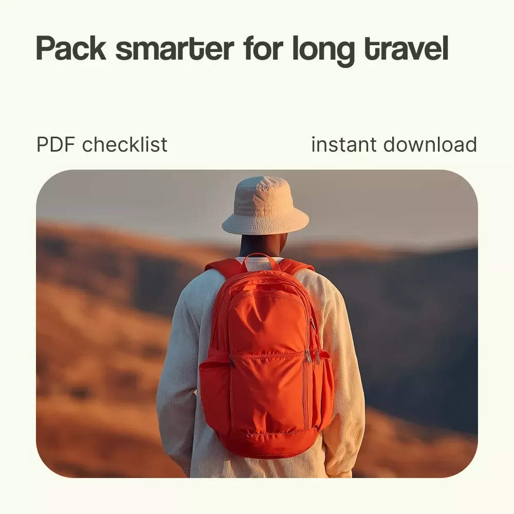 The Ultimate “Pack Smart, Travel Far” Checklist – How to Pack for Long Term Travel Guide, Minimalist Packing List, Digital Download Travel Planner