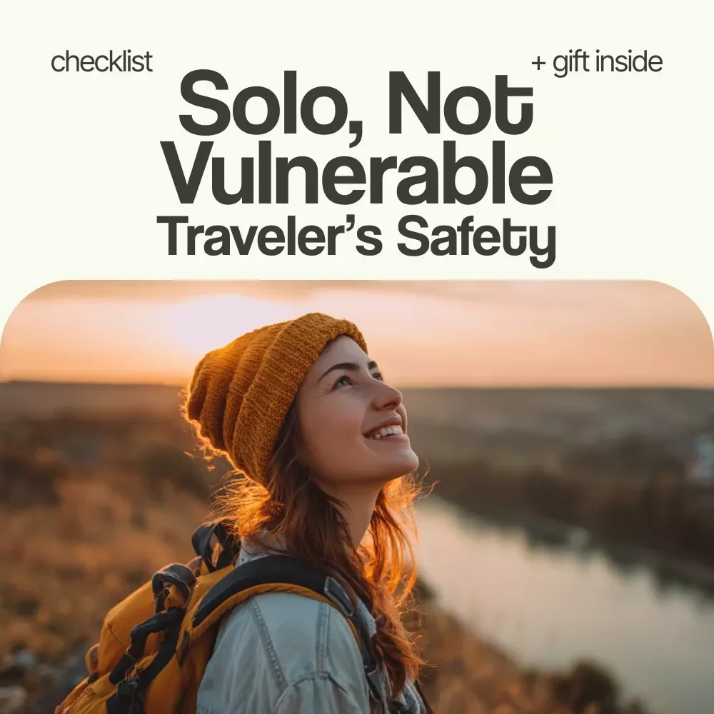Solo, Not Vulnerable: The Smart Traveler’s Safety Checklist | Solo Travel Safety Tips Digital Download | Travel Safety Guide for Women & First-Time Solo Travelers