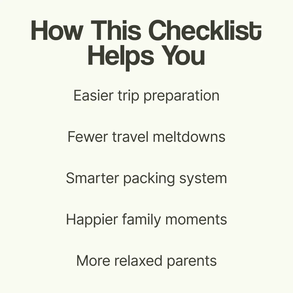 The “Happy Travels, Happy Kids” Checklist – Ultimate travel with kids tips Guide for Stress-Free Family Trips, Printable Travel Planner for Parents & Toddlers