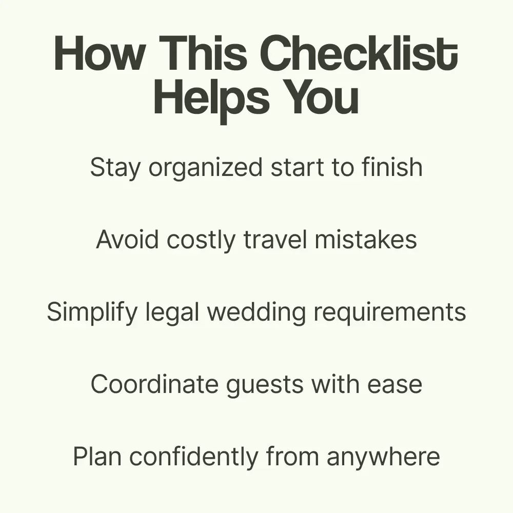 Destination Weddings Abroad: The Ultimate Travel Checklist | Printable destination weddings abroad Planner, Wedding Travel Guide, Bride Organizer Download