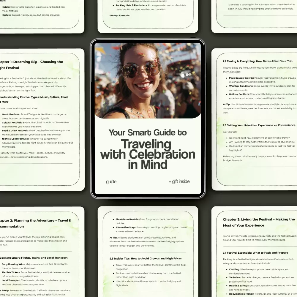 Your Smart Guide to Traveling with Celebration in Mind – How to Plan a Trip Around a Festival | Festival Travel Planning eBook & Checklist