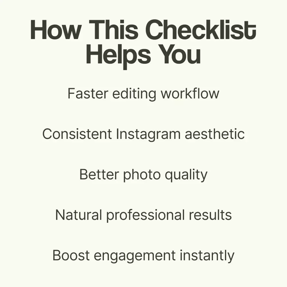 Travel Photo Editing Checklist for Instagram | How to Edit Travel Photos for Instagram | Influencer Aesthetic Editing Guide, Lightroom Tips, Content Creator Toolkit