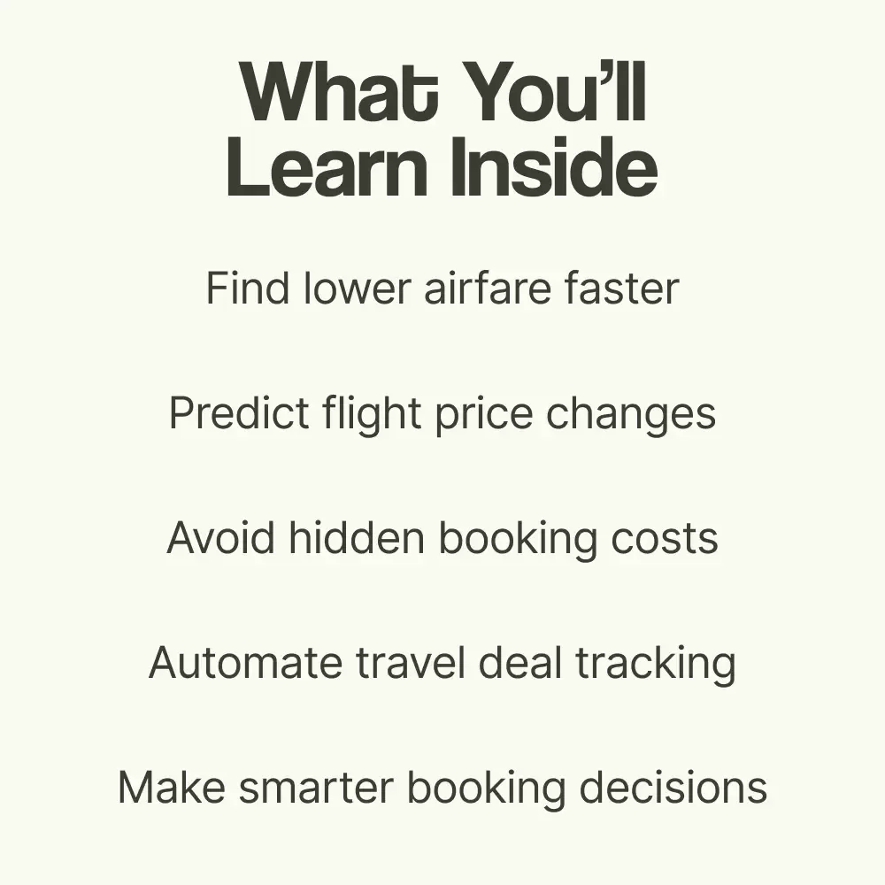 Smart Skies: Using AI to Score Cheap Flights | How to Find Cheap Flights with AI Guide, Travel Hacks eBook, Budget Travel Checklist, Digital Download