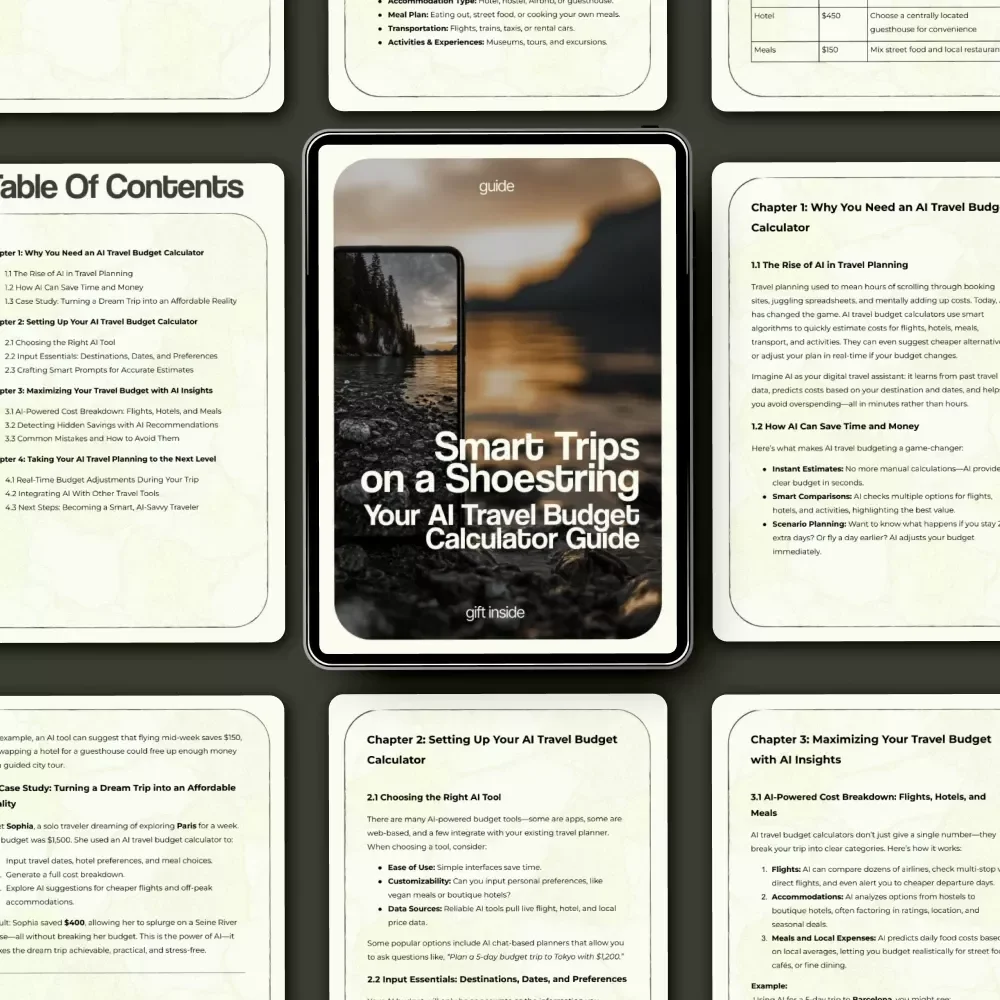 Smart Trips on a Shoestring: Your AI Travel Budget Calculator Guide – Ultimate AI Travel Budget Calculator for Affordable Travel Planning, Budget Travel eBook & Smart Trip Planner