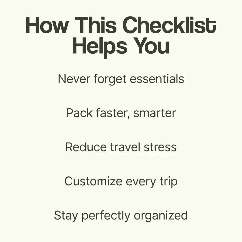 The Ultimate AI-Powered Packing List Checklist – Smart Travel Planner with AI Packing List Generator for Stress-Free Trips & Organized Adventures