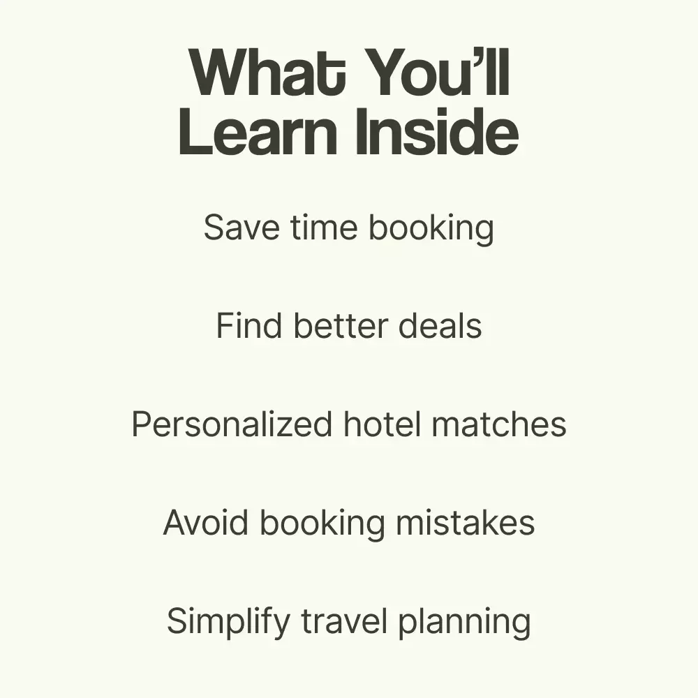 Smart Stays: Mastering AI for Effortless Hotel Booking | How to Use AI for Hotel Booking Guide, Travel Planning eBook, AI Booking Checklist, Digital Download