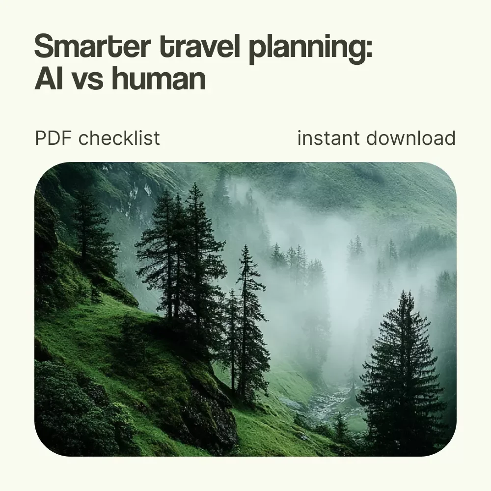 AI Travel Agent vs Human: The Checklist – Smart Travel Planning Guide, Compare AI vs Human Travel Agent, Instant Download Travel Checklist