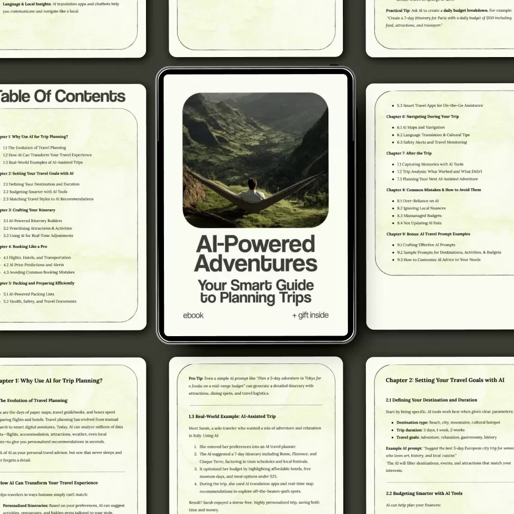 AI-Powered Adventures: Your Smart Guide to Planning Trips | How to Plan a Trip with AI eBook, Travel Planning Guide, Digital Download
