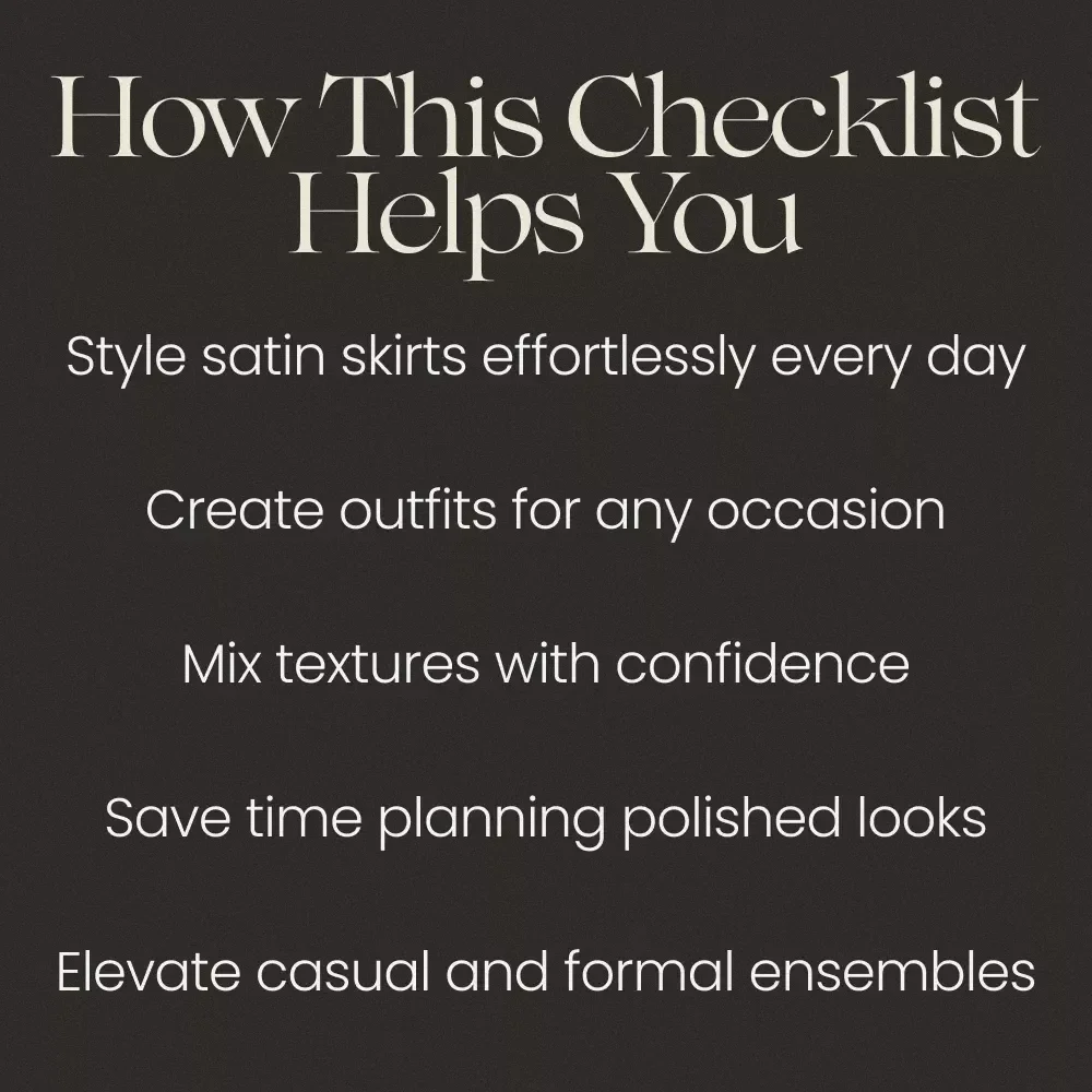 Effortless Styling Tips for Satin Skirts | Satin Skirt Outfit Ideas Checklist