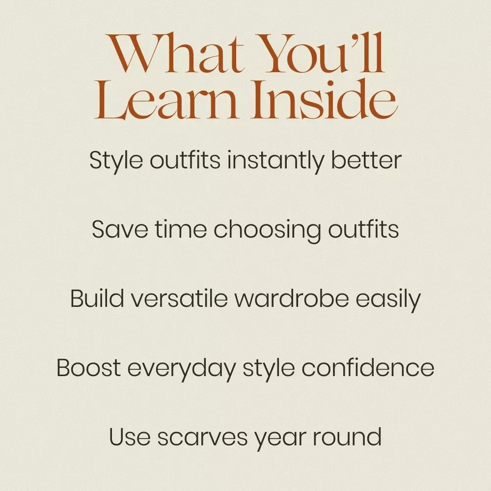 Easy Ways to Style a Scarf Guide | Scarf Styling Ideas eBook, Outfit Styling Tips, Capsule Wardrobe Accessory Guide, Digital Download