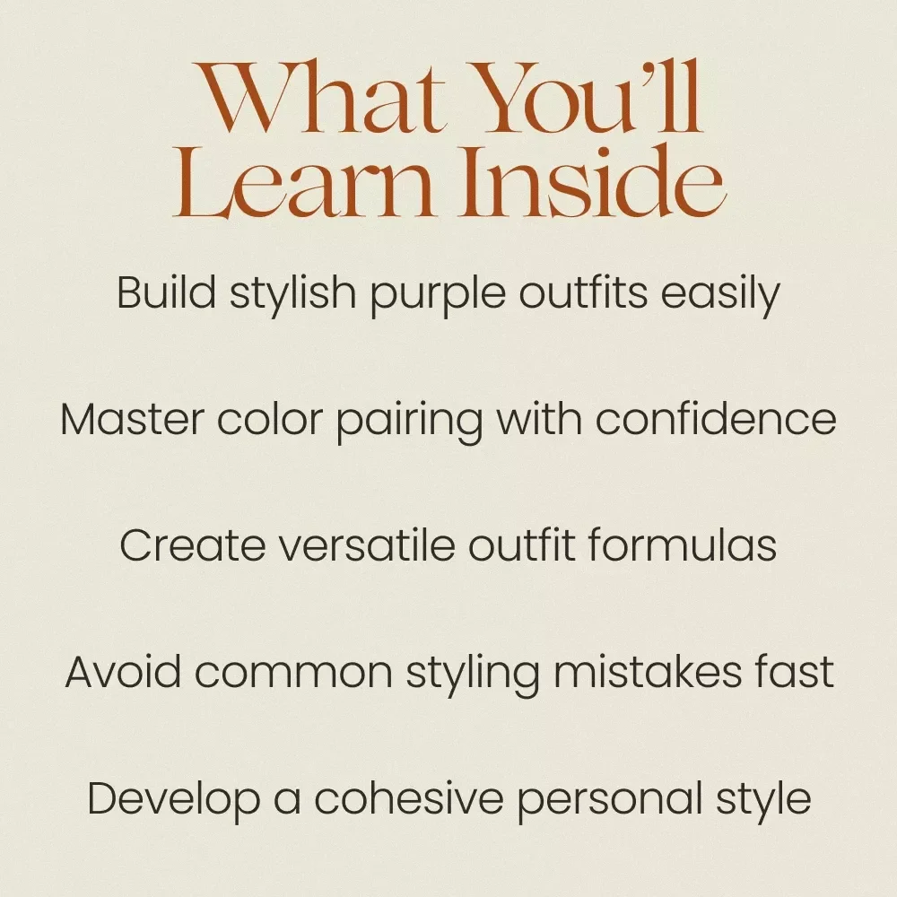Purple Outfit Ideas That Always Look Good – Stylish eBook Guide with Purple Outfit Ideas for Effortless Fashion, Color Pairing & Wardrobe Styling