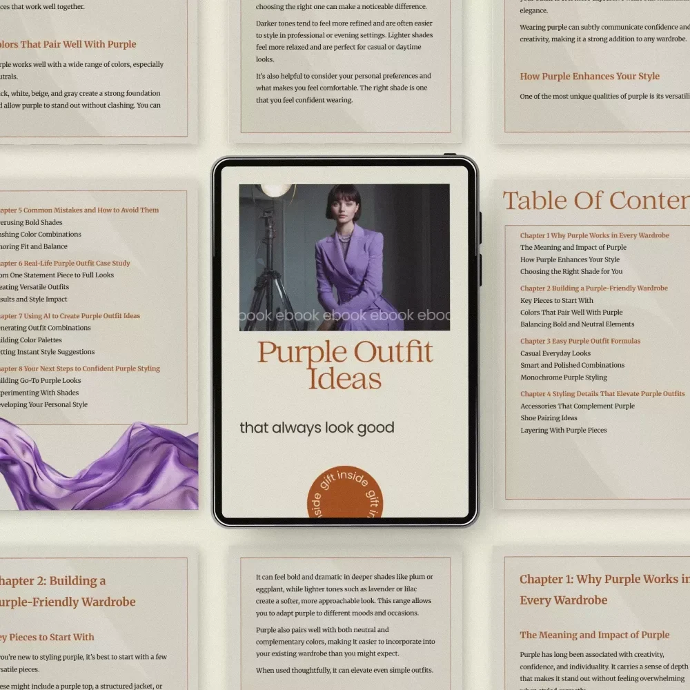 Purple Outfit Ideas That Always Look Good – Stylish eBook Guide with Purple Outfit Ideas for Effortless Fashion, Color Pairing & Wardrobe Styling