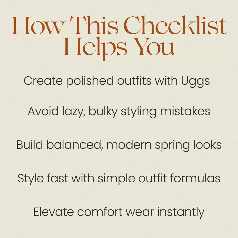 Effortless Uggs Styling Checklist That Feels Cool – Modern Uggs Styling Guide for Spring Outfits, Minimal Chic Wardrobe Planner, Instant Digital Download
