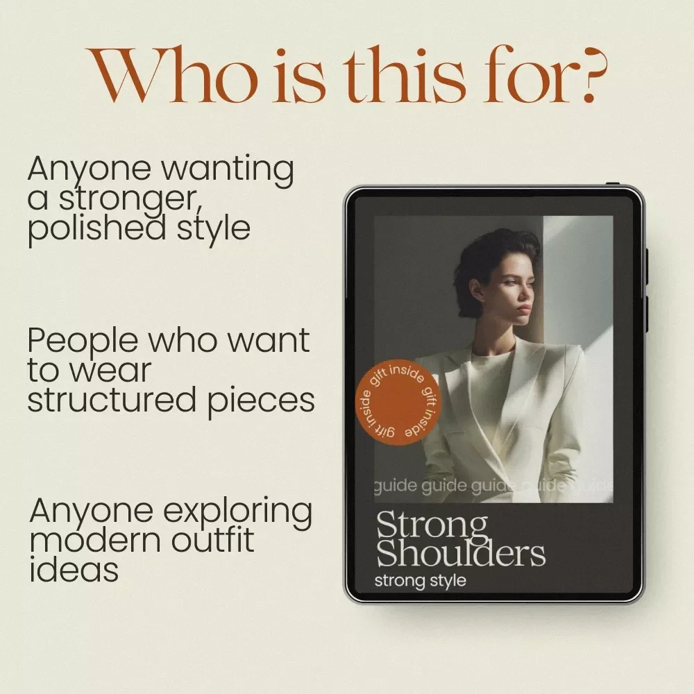 Strong Shoulders Strong Style – Padded Shoulders How to Wear Guide, Power Dressing eBook, Confidence Styling Checklist, Structured Outfit Ideas, Modern Fashion Silhouette Guide
