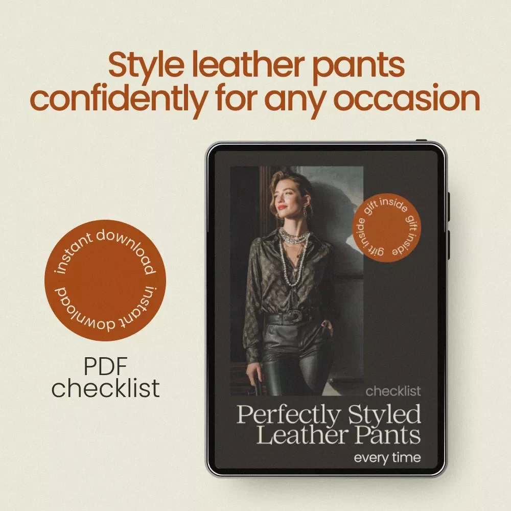 Perfectly Styled Leather Pants Every Time – How to Style Leather Pants Checklist, Outfit Guide, Chic Styling Tips, Fashion PDF Download