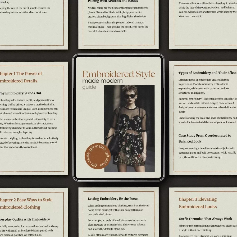 Embroidered Style Made Modern: A Complete Guide to Embroidered Clothing Styling, Outfit Formulas, Capsule Wardrobe & Everyday Looks