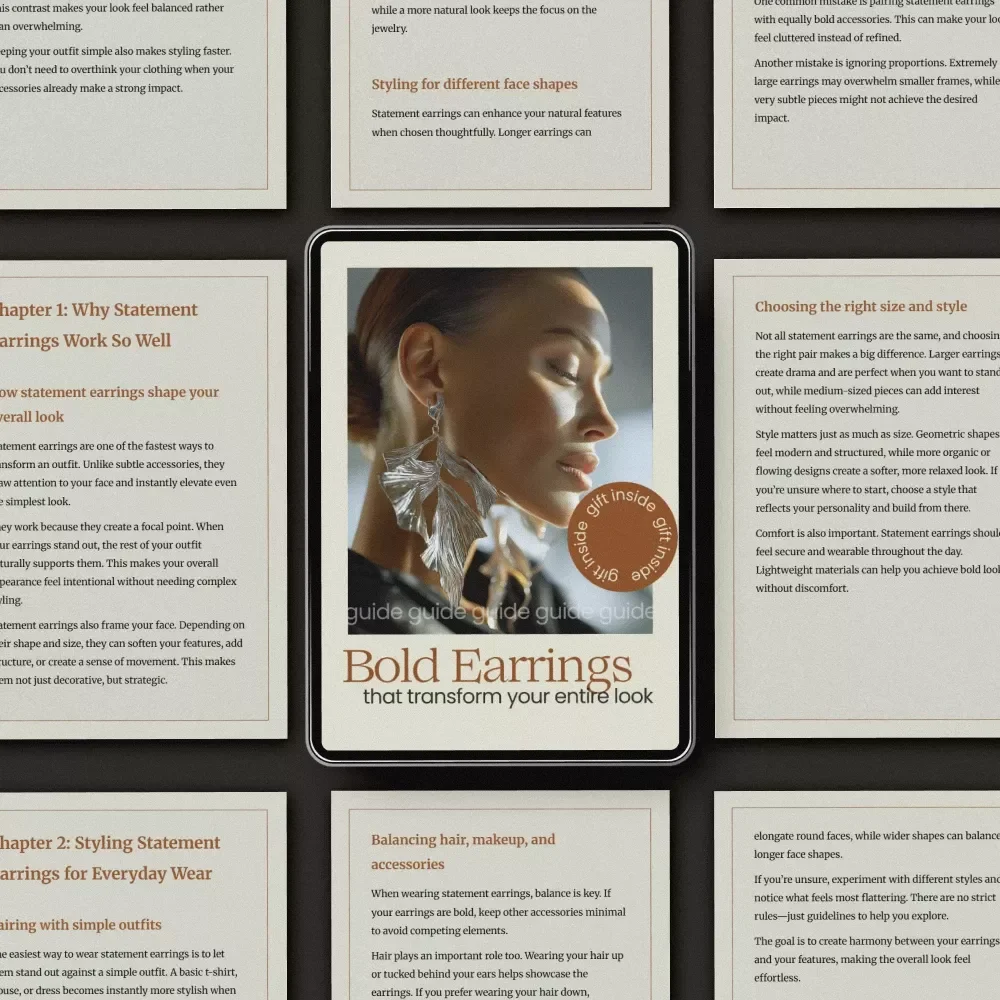 Bold Earrings That Transform Your Entire Look | How to Wear Statement Earrings Guide, Styling eBook for Effortless Everyday & Occasion Looks