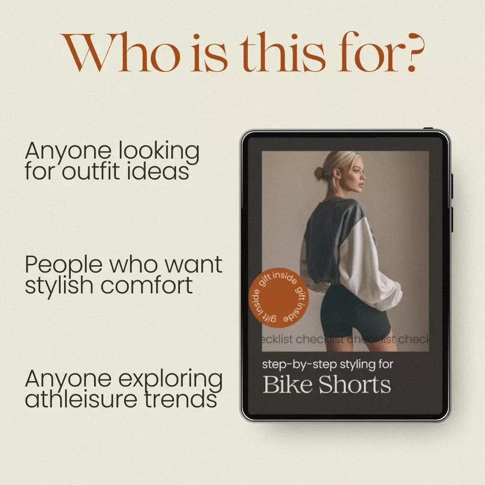Step-by-Step Styling for Bike Shorts – How to Style Bike Shorts Checklist, Outfit Ideas Guide, Athleisure Styling Tips, Casual Chic Looks