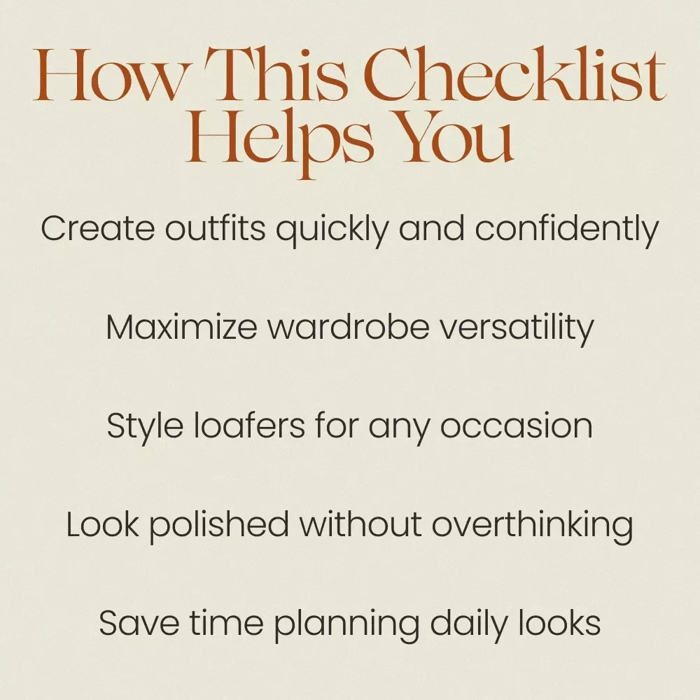 Loafers Outfit Ideas Checklist – Stylish & Versatile Loafers Outfit Ideas Guide for Chic Everyday Looks