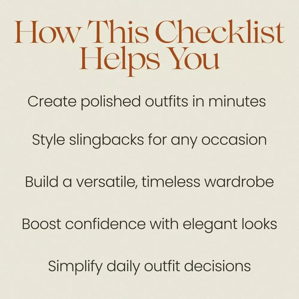 Styling Slingback Heels for Effortless Elegance Checklist – Chic Outfit Guide, slingback heels styling Tips, Capsule Wardrobe Fashion Download