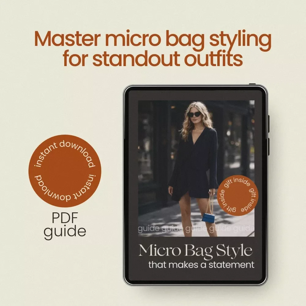 Micro Bag Style That Makes a Statement – Micro Bag Styling Guide, Outfit Ideas, Capsule Wardrobe Planner, Digital Download Fashion eBook