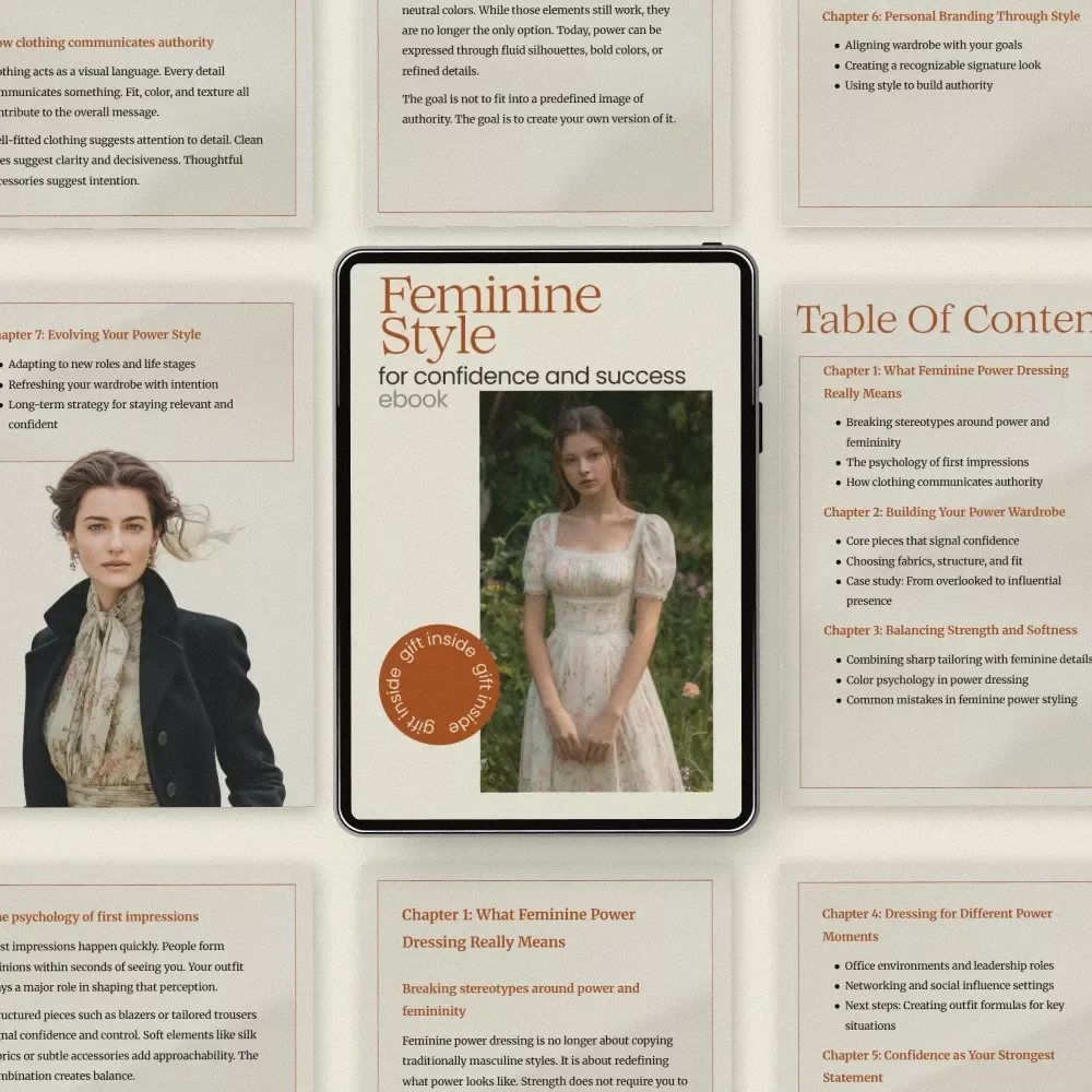 Feminine Style for Confidence and Success – Feminine Power Dressing eBook Guide for Building a Confident, Elegant Power Wardrobe & Personal Brand